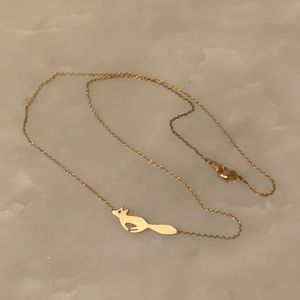 Forest Fox Necklace Gold Plated